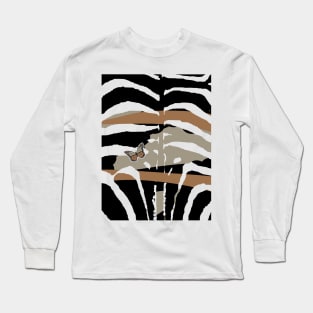 Abstract Black and White Simple Pattern geometry zebra Long Sleeve T-Shirt